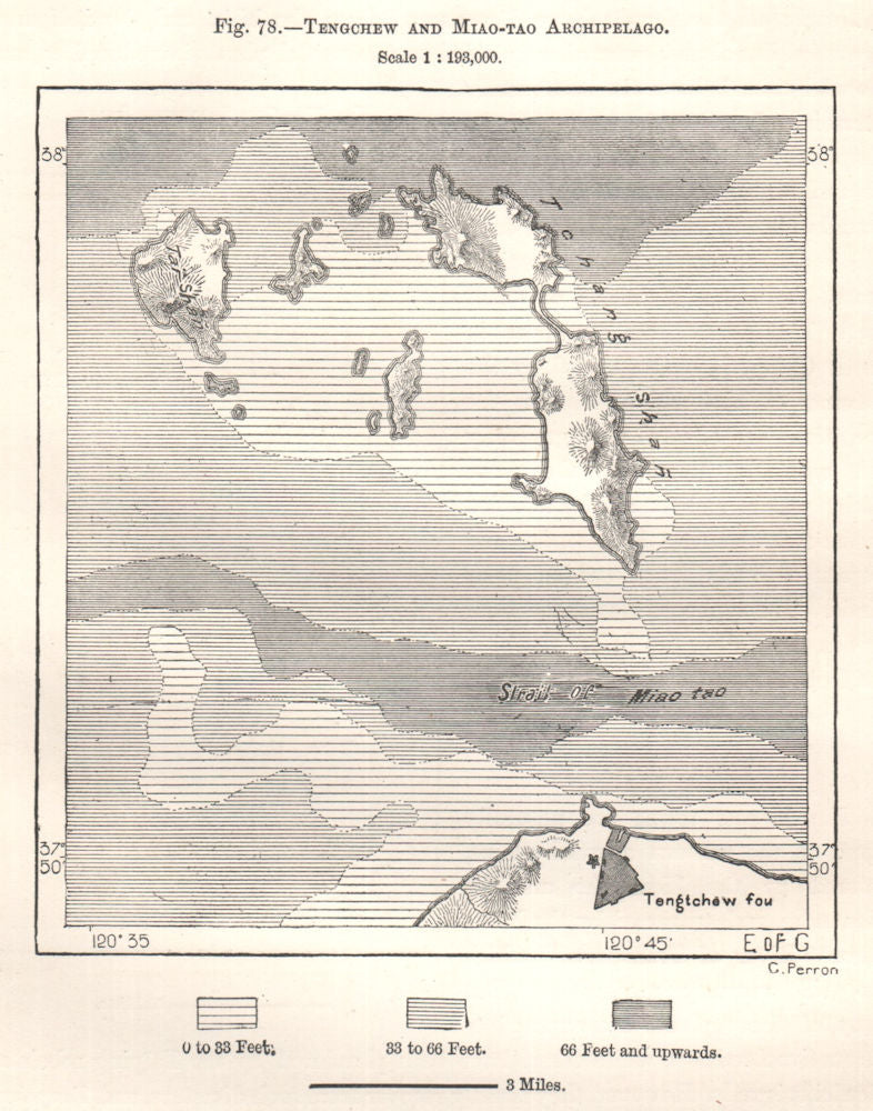 Penglai & Miaodao Archipelago. Changdao Changshang. China. Sketch map 1885